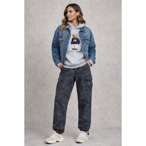 Vintage Ralph Lauren Polo Jeans Womens Gray/green Camo Ripstop Cargo Pants Size